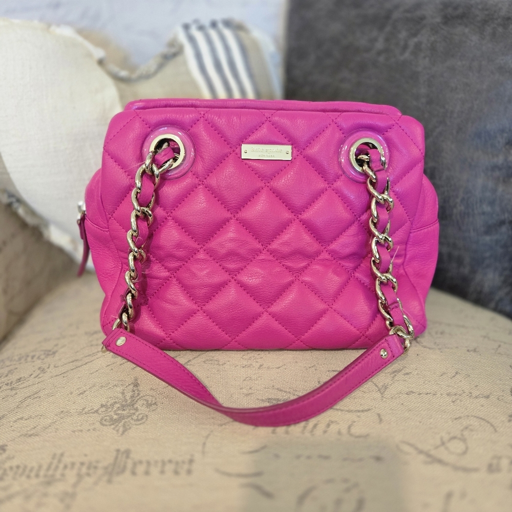 Kate Spade New York Gold Coast Maryanne Quilted Leather Shoulder Bag in Pink - Picture 3 of 17